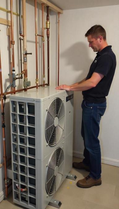 Heat pump installed under ECO4 home energy grant